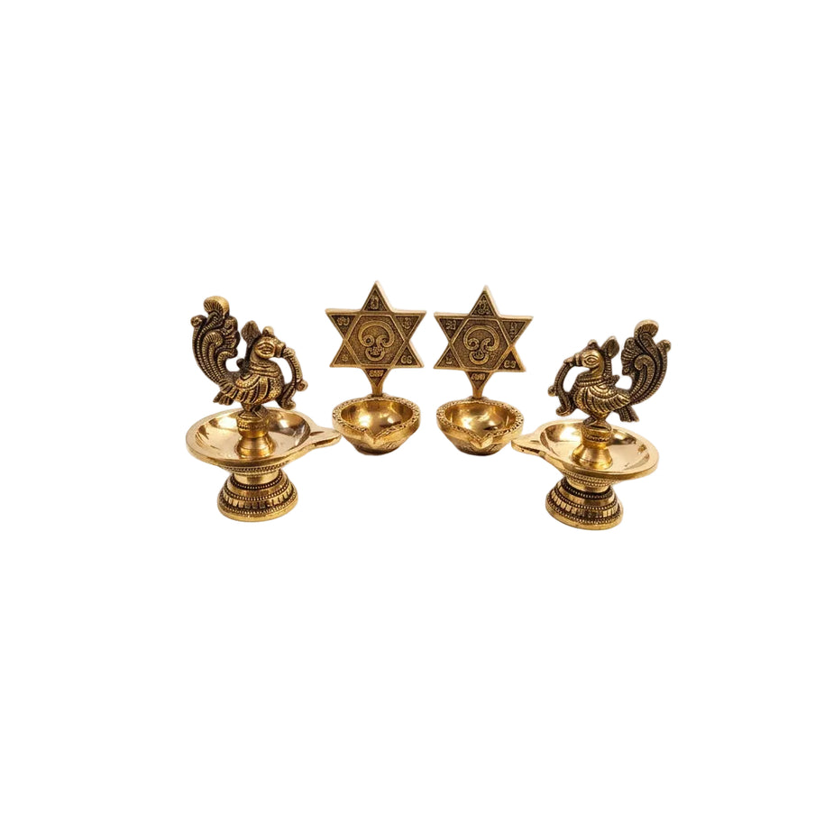 Brass Bird and  Murugan Diya  – Traditional Pooja and Festive Gifting | Combo Set