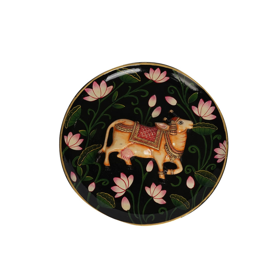 Hand-Painted Pichwai Style Wooden Wall Plate