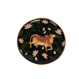 Hand-Painted Pichwai Style Wooden Wall Plate
