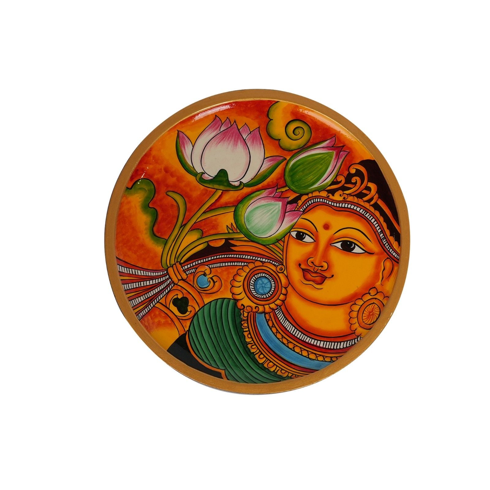 Hand-Painted Pichwai Style Wooden Wall Plate