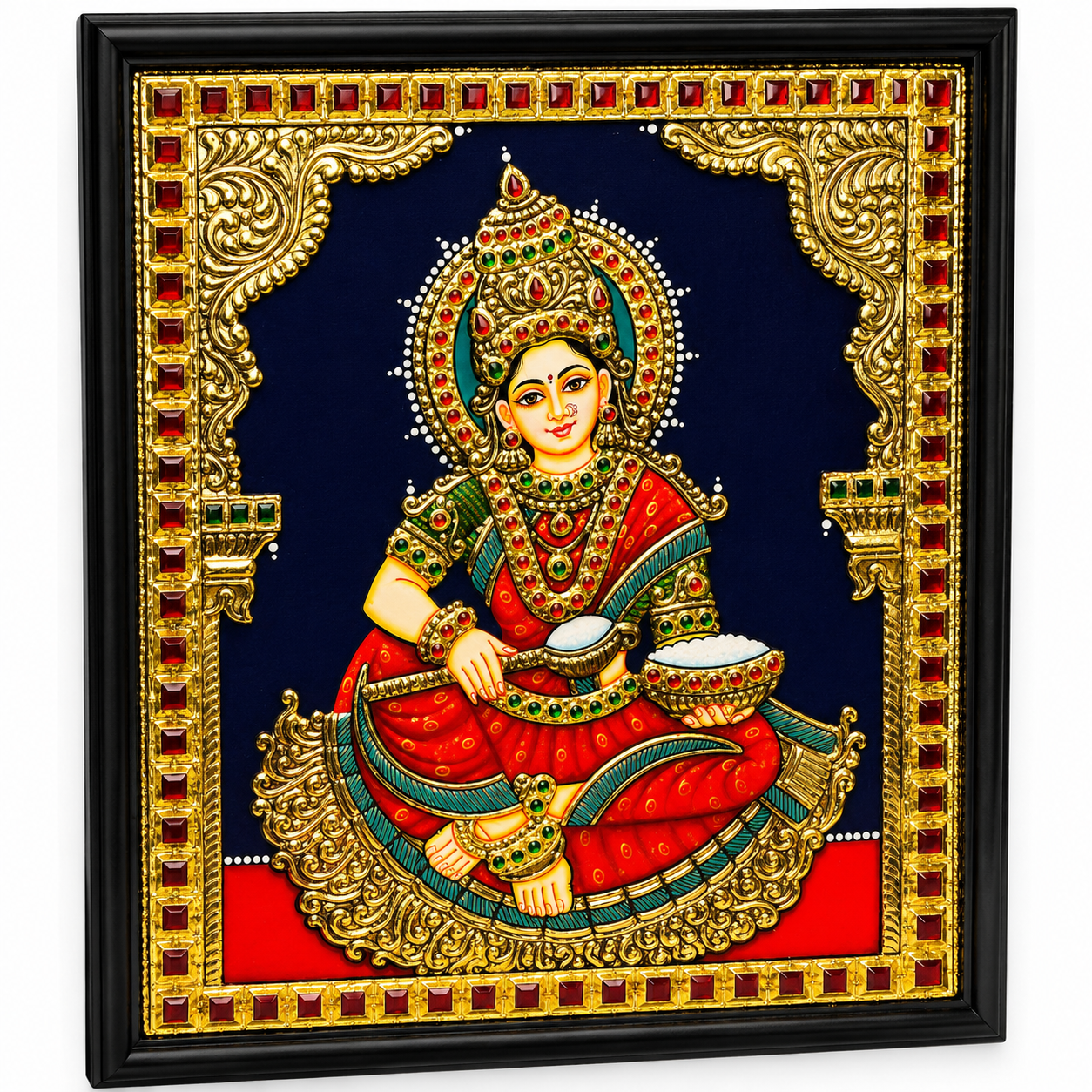 Handcrafted Annapurneshwari Tanjore Painting