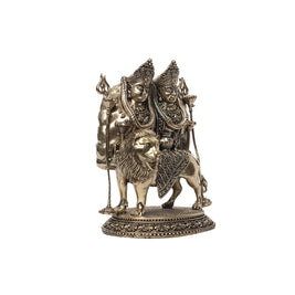 Brass Chamunda Mata Sitting On Lion