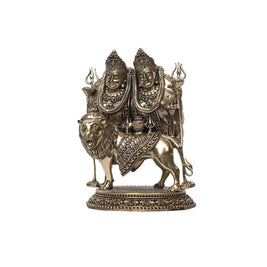 Brass Chamunda Mata Sitting On Lion