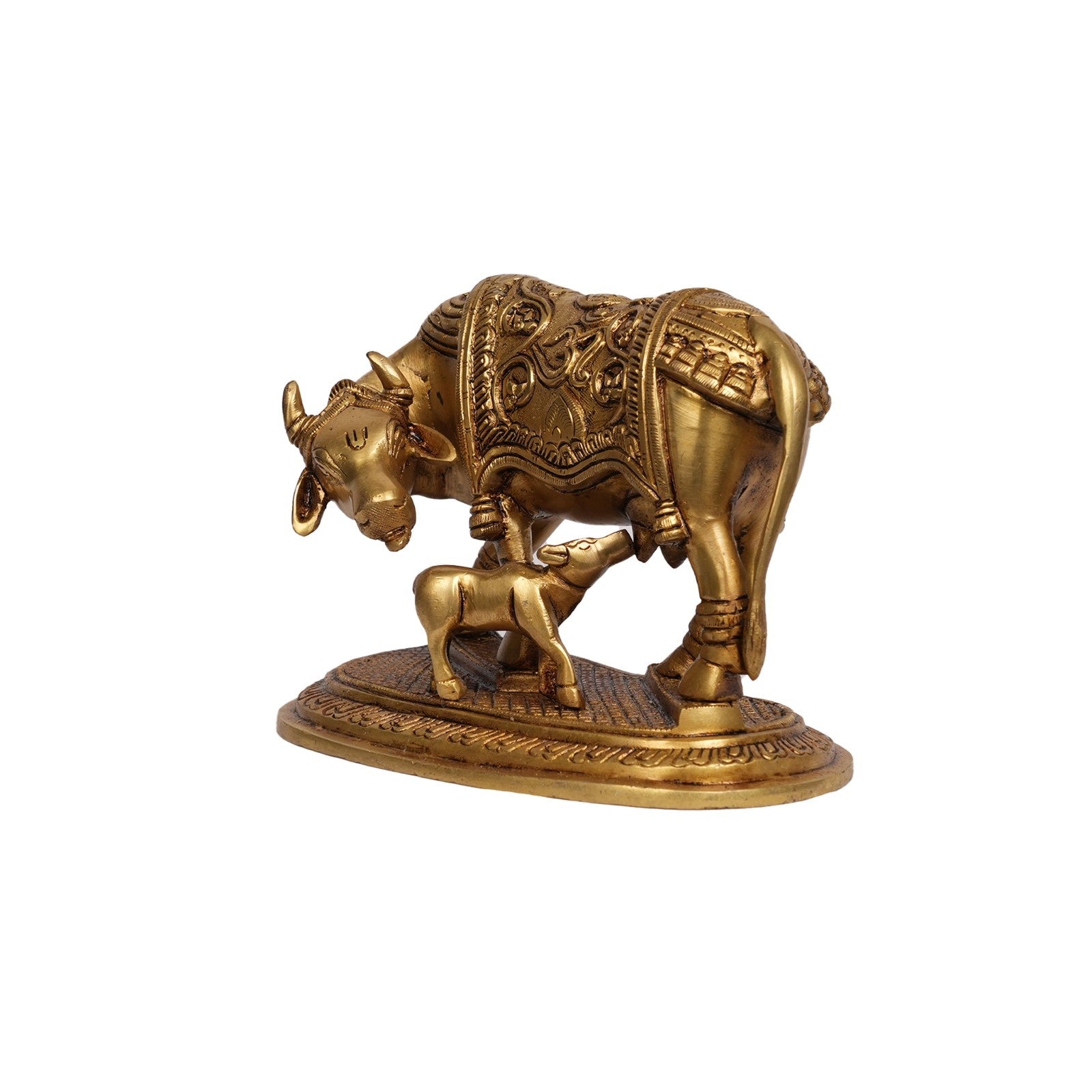 Brass Cow and Calf Idol