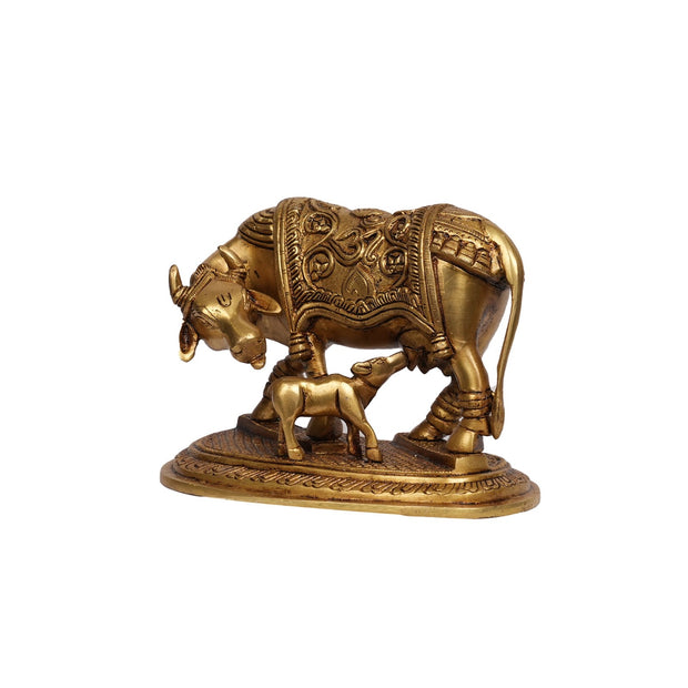 Brass Cow and Calf Idol