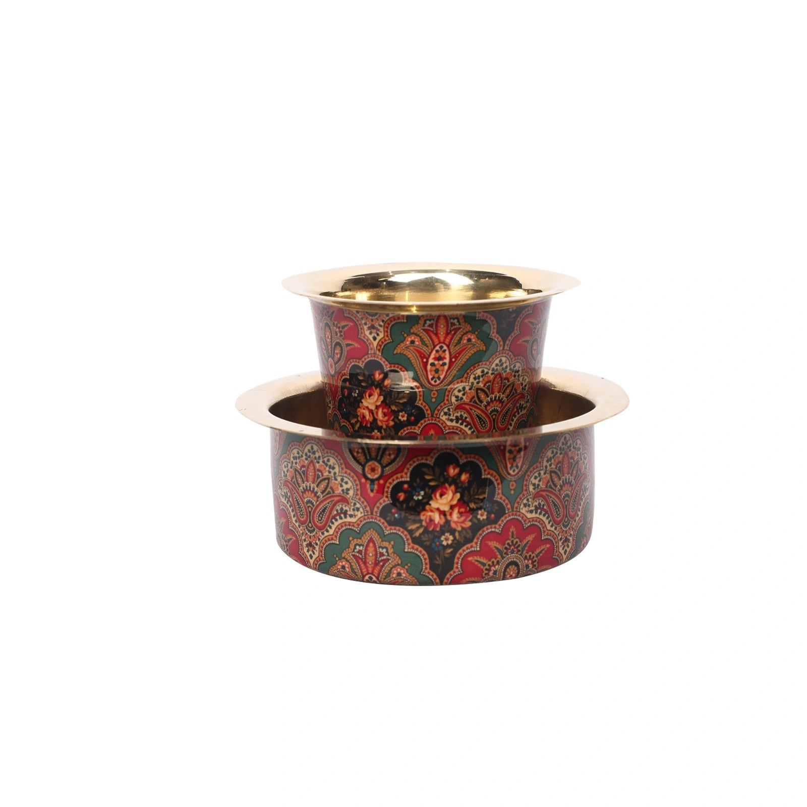 Brass Dabra Set With Printed Design