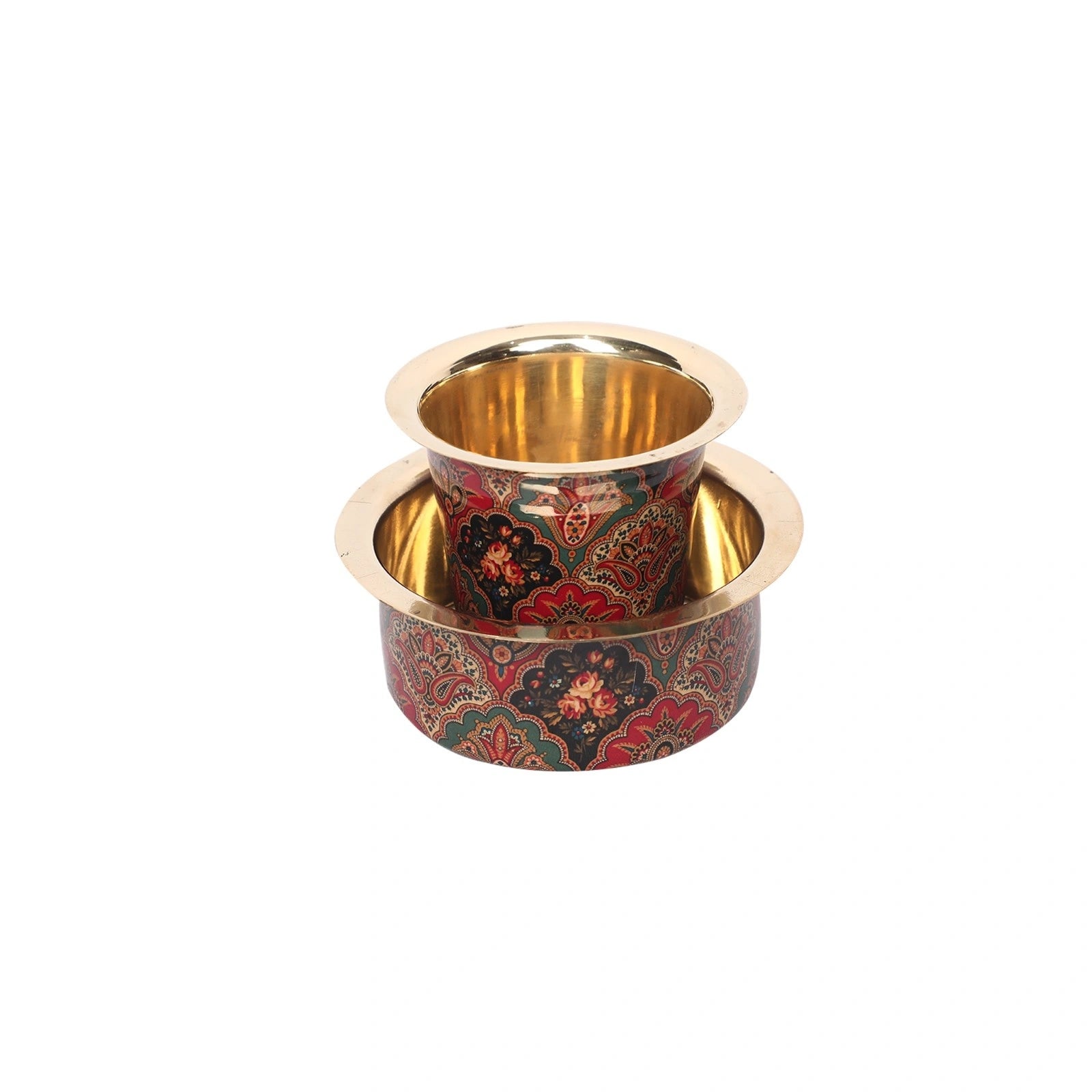 Brass Dabra Set With Printed Design
