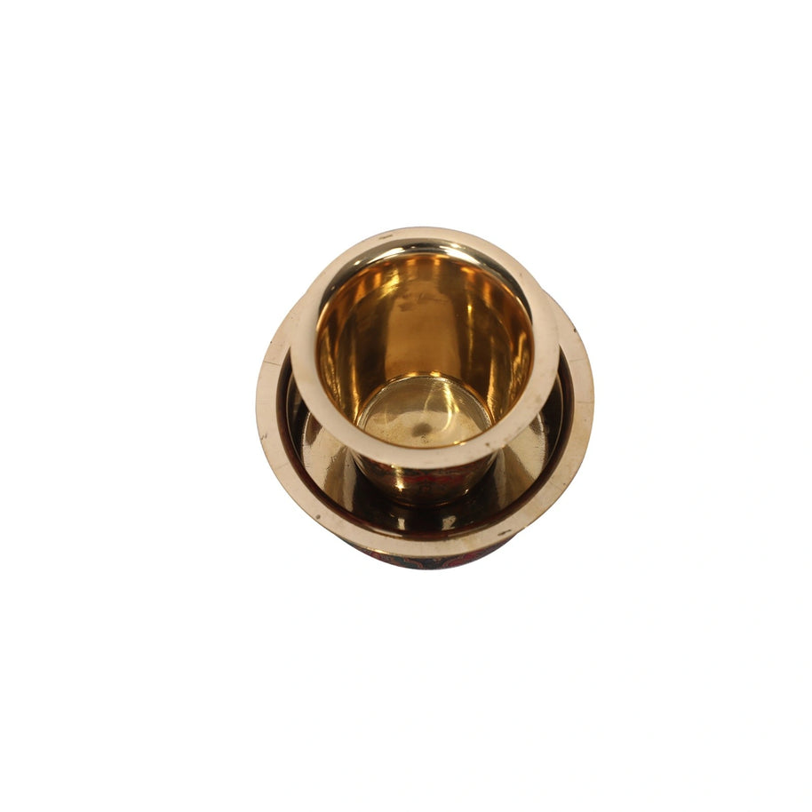 Brass Dabra Set With Printed Design