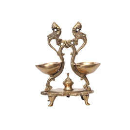 Brass Double Parrot Lamp