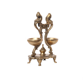 Brass Double Parrot Lamp