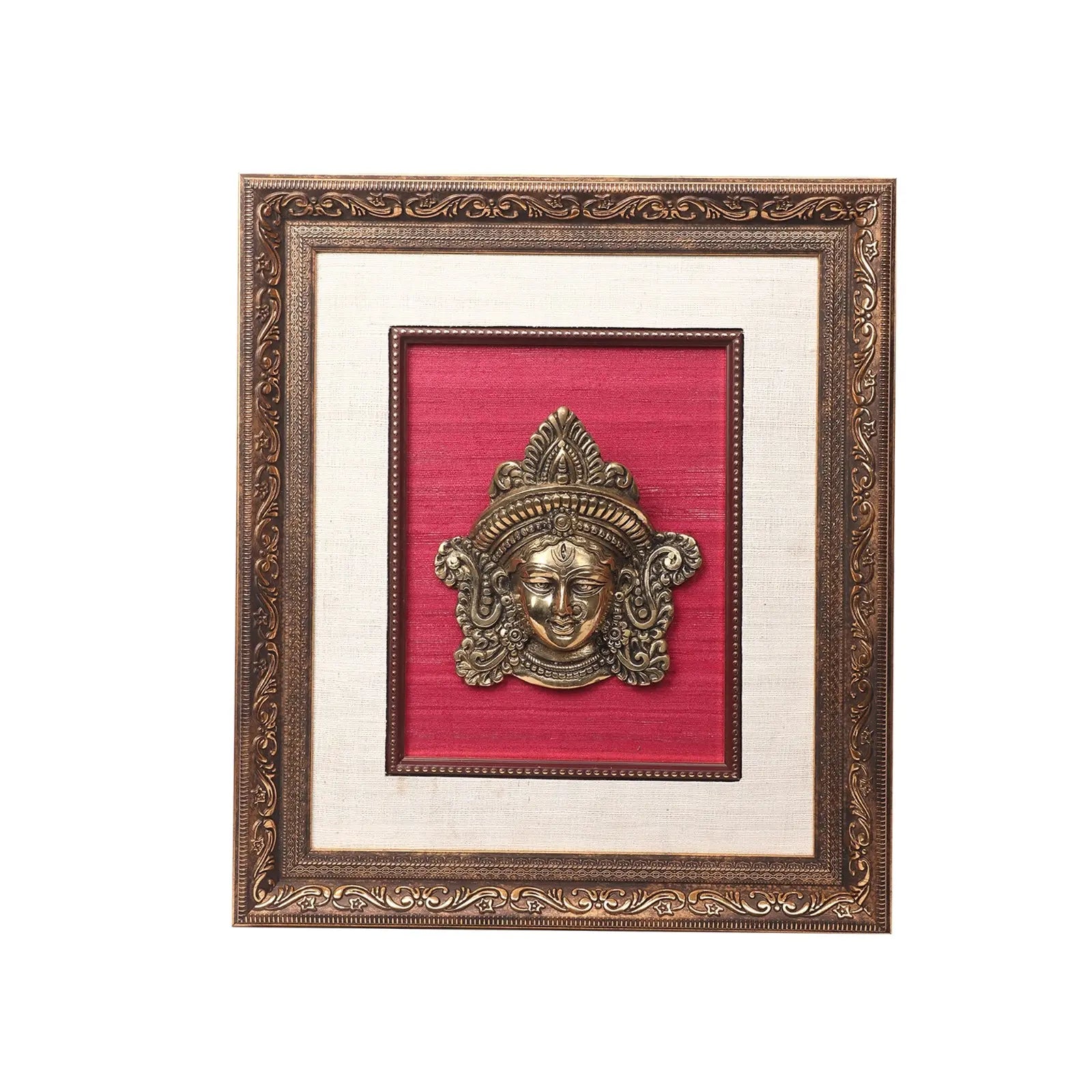 Brass Durga Face Frame Decor