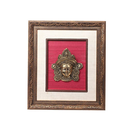 Brass Durga Face Frame Decor