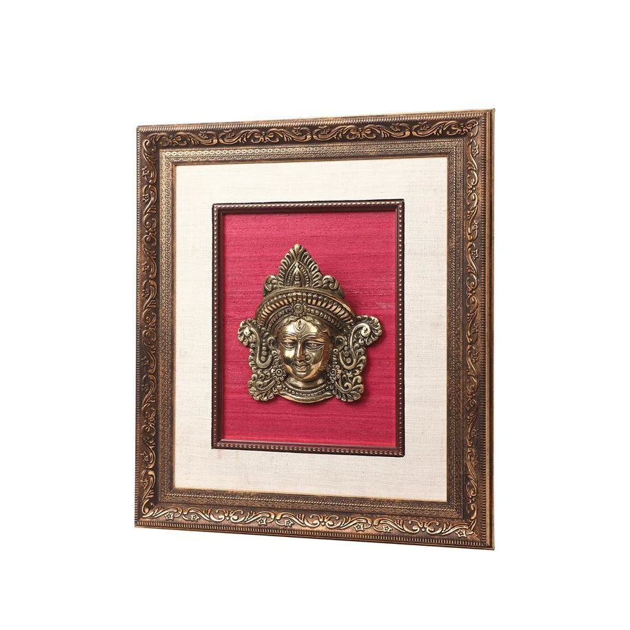 Brass Durga Face Frame Decor