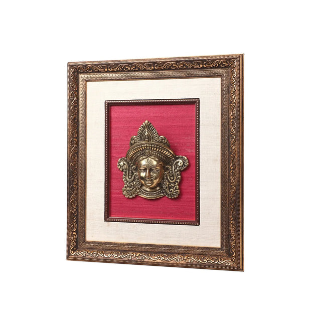 Brass Durga Face Frame Decor