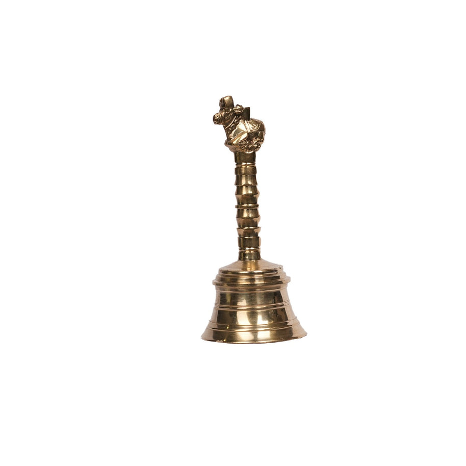 Brass Pooja Hand Bell With Nandhi