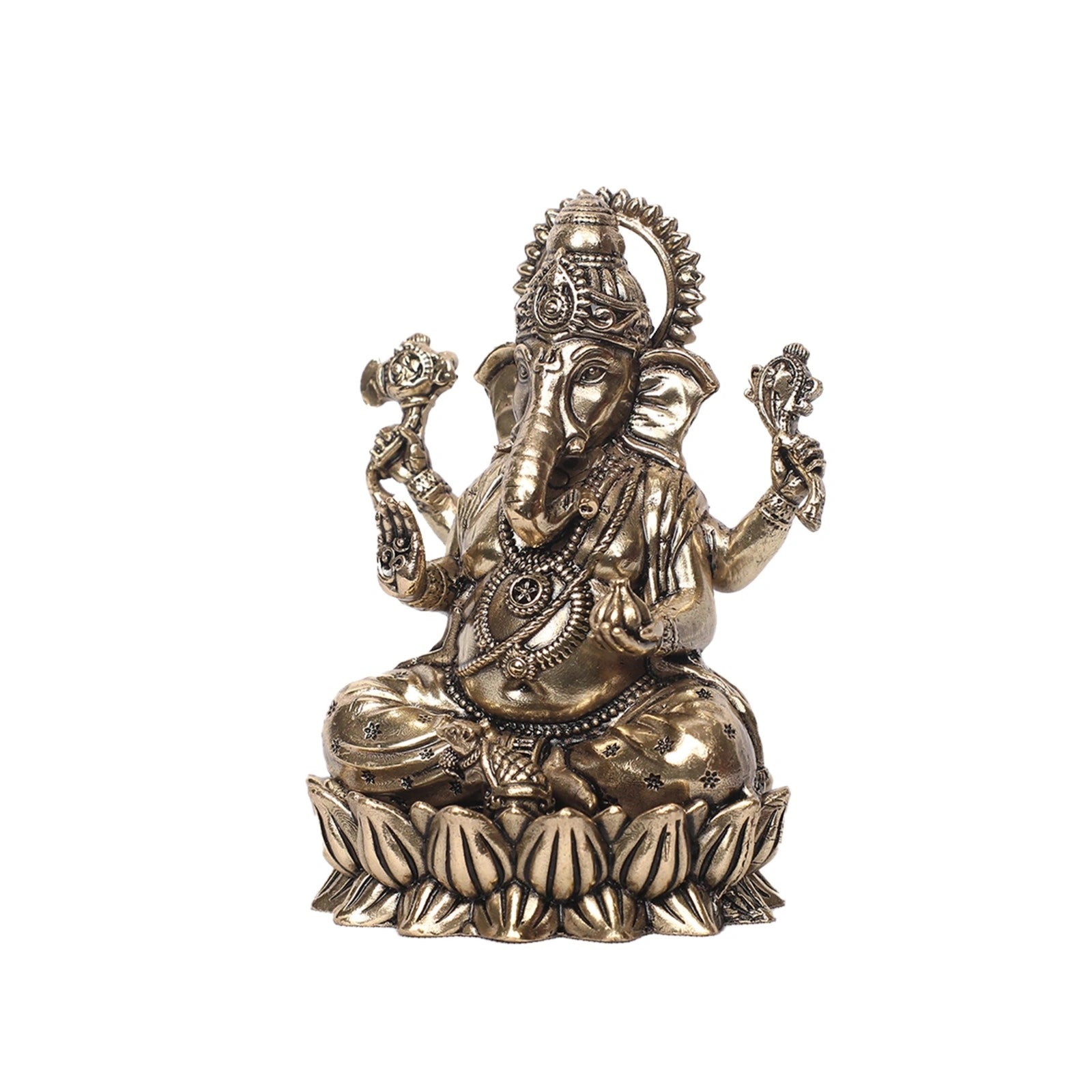 Brass Kamal Ganesha Idol
