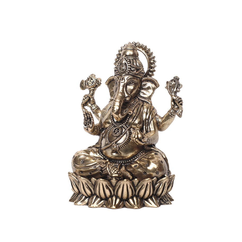 Brass Kamal Ganesha Idol