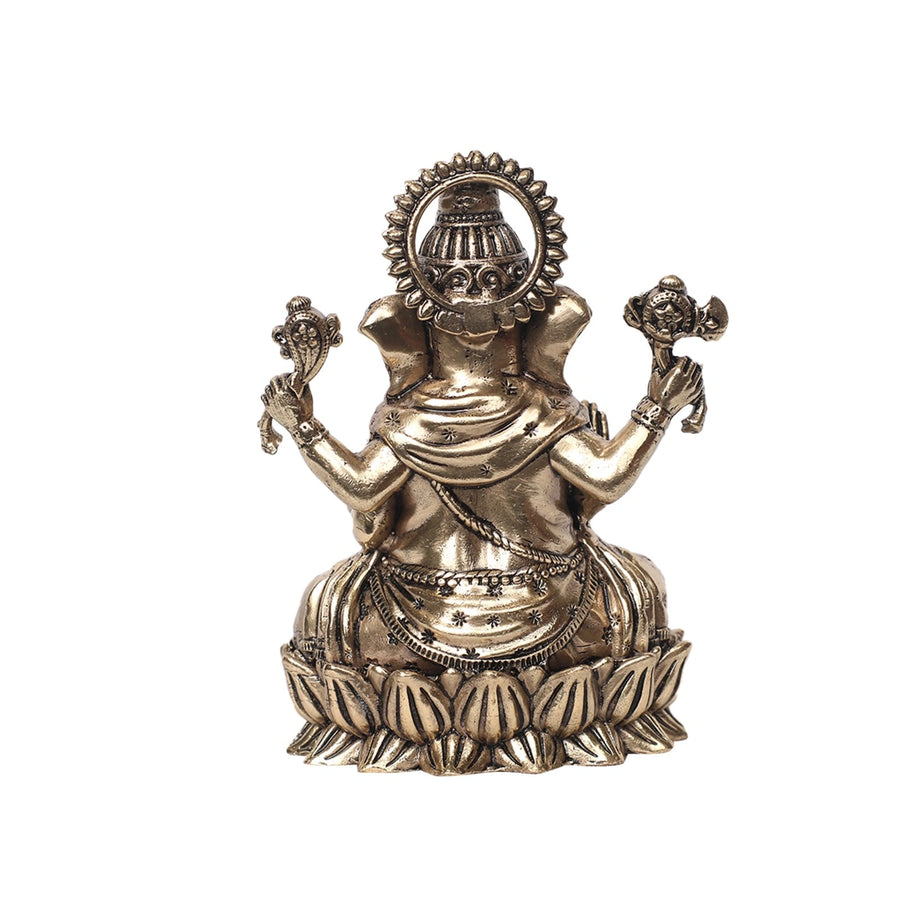 Brass Kamal Ganesha Idol