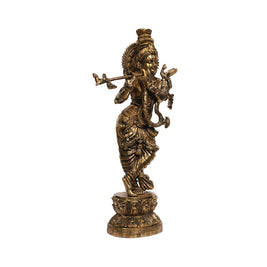Standing Brass Krishna Idol (Natvarasana Pose)