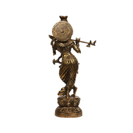 Standing Brass Krishna Idol (Natvarasana Pose)