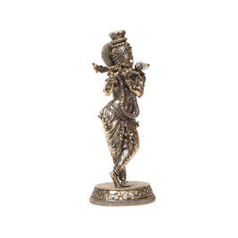 Brass Krishna Playing Flute