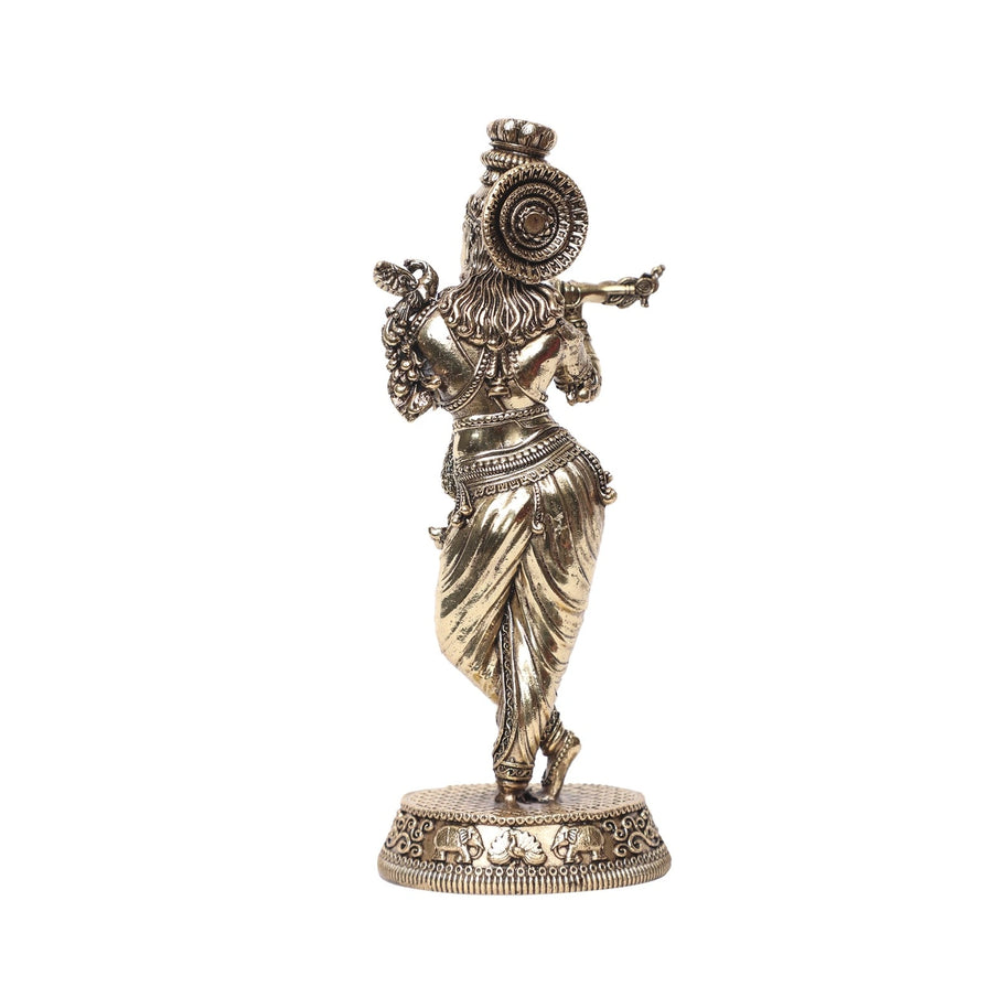 Brass Krishna Playing Flute
