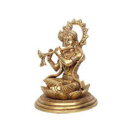 Brass Krishna Sitting Idol