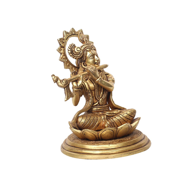 Brass Krishna Sitting Idol