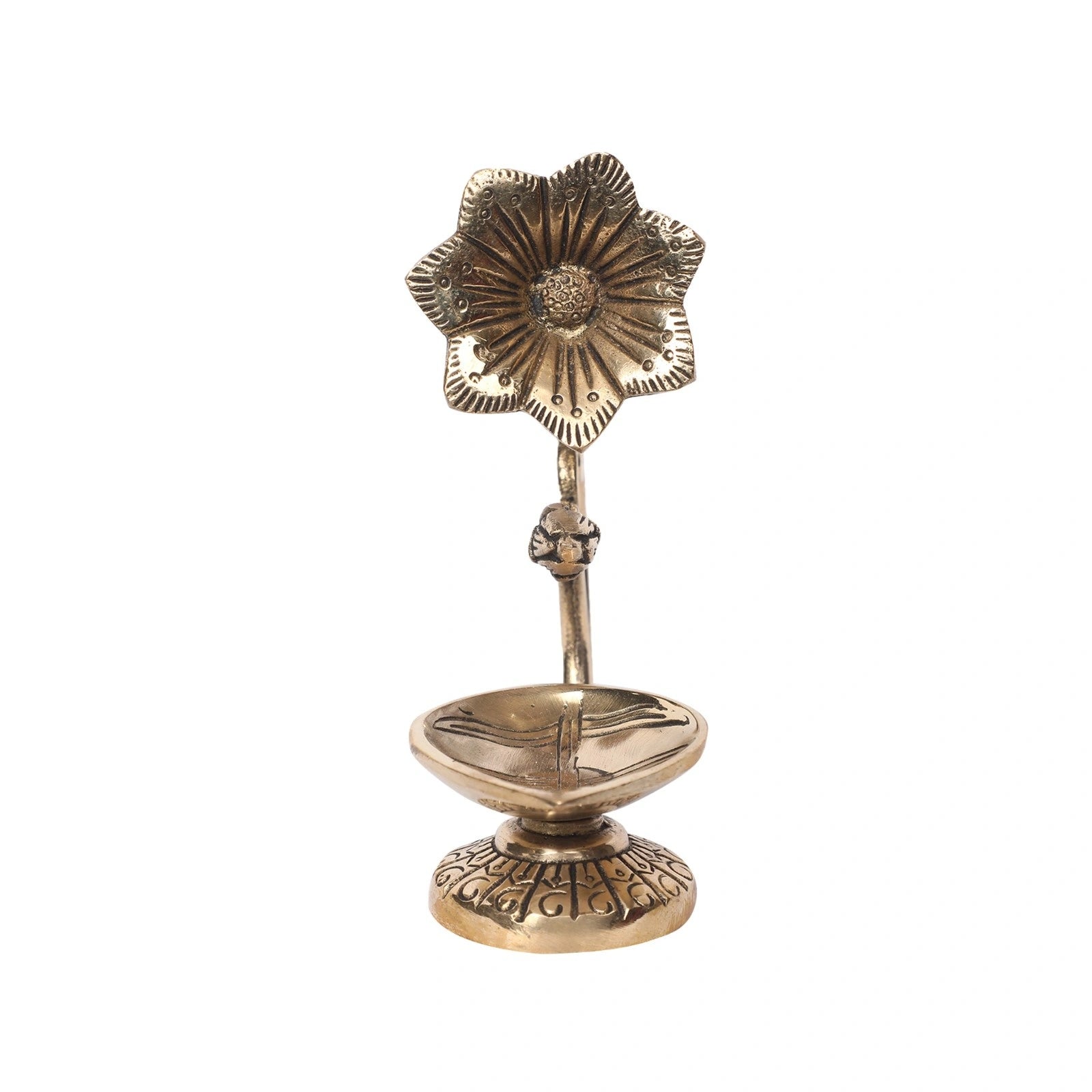 Brass Leaf Deepak