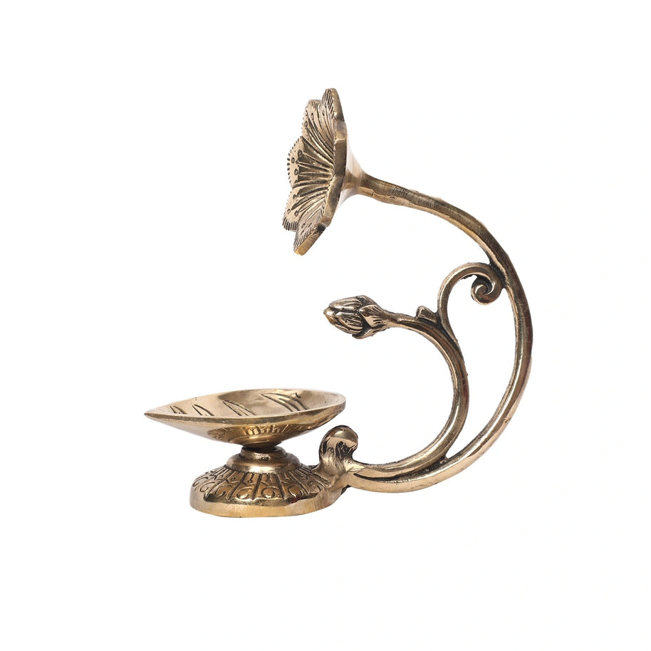 Brass Leaf Deepak