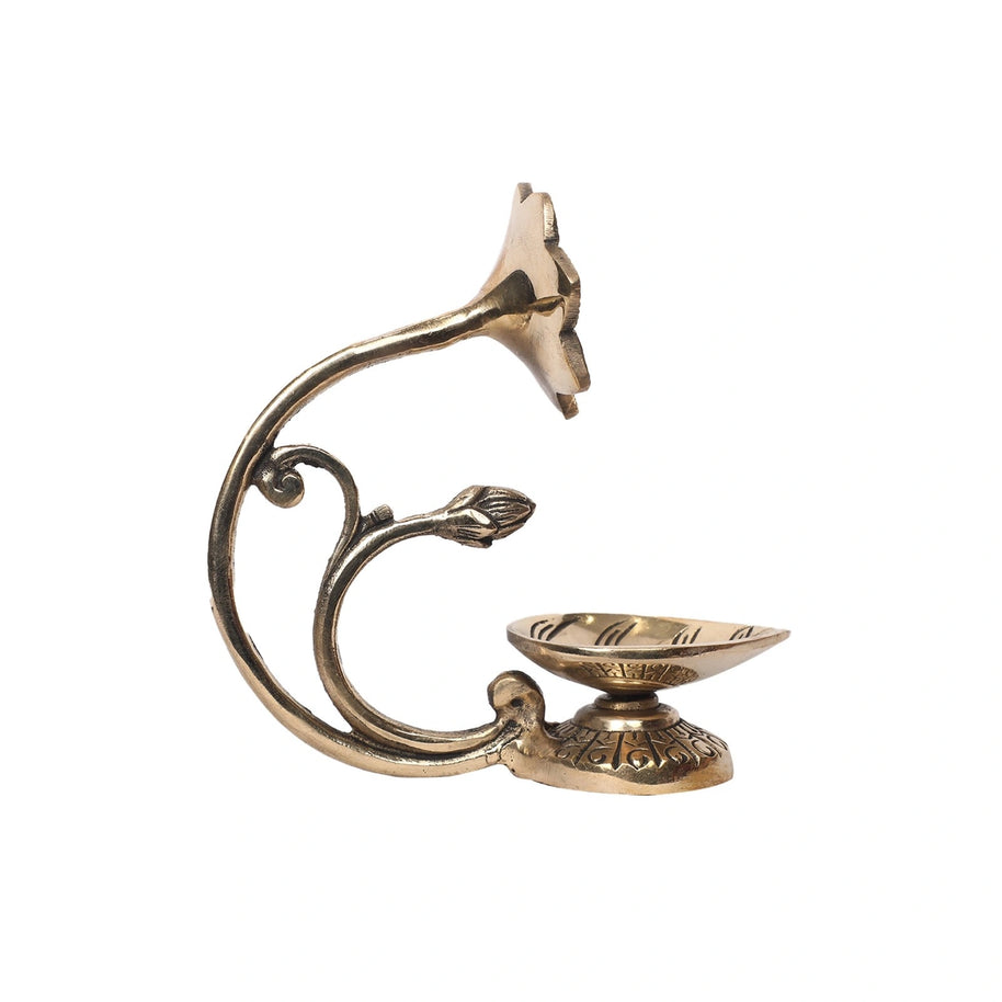 Brass Leaf Deepak