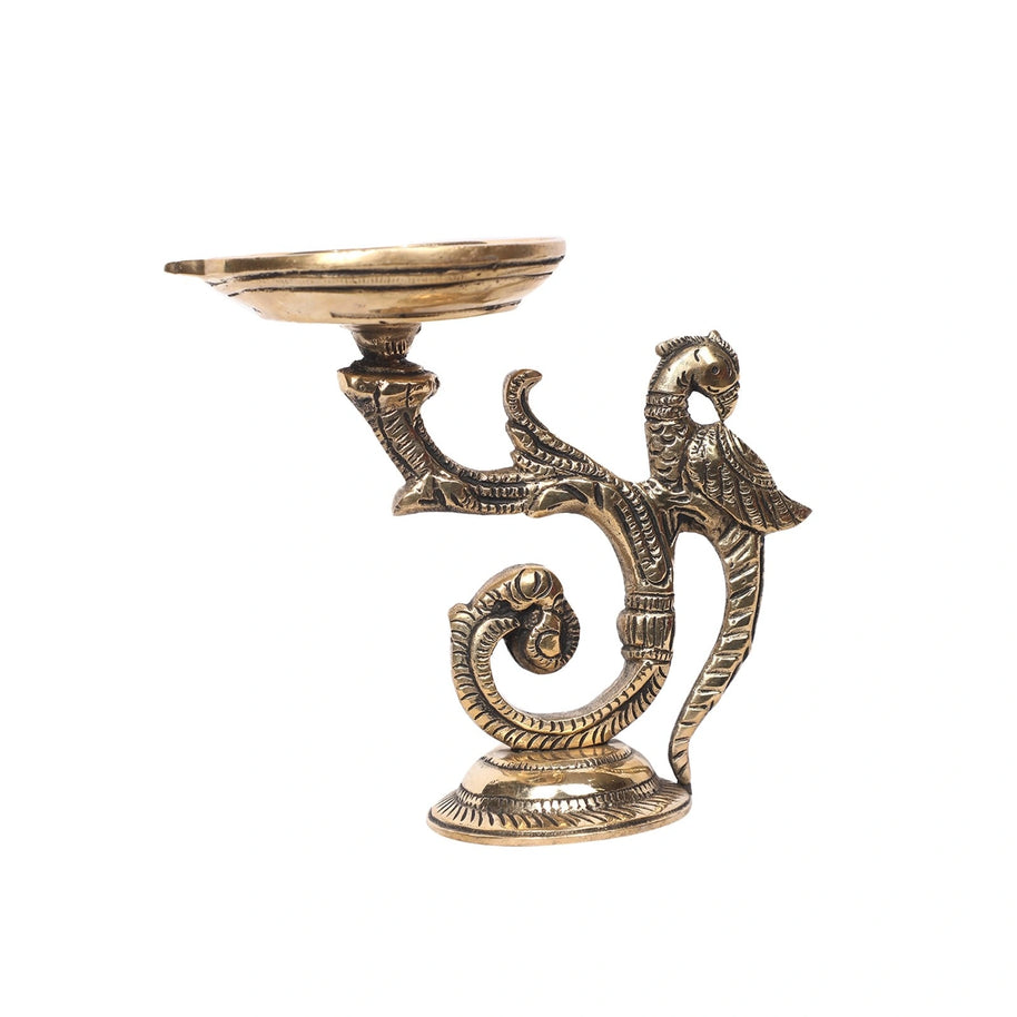 Brass Parrot Handle Decor