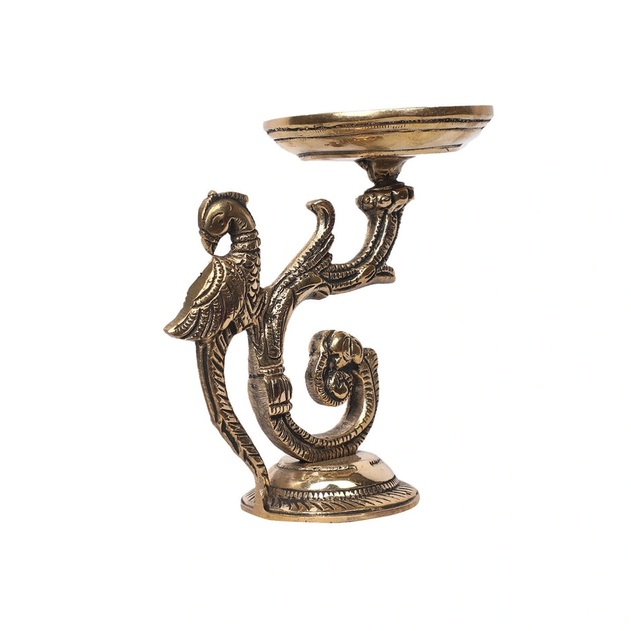 Brass Parrot Handle Decor