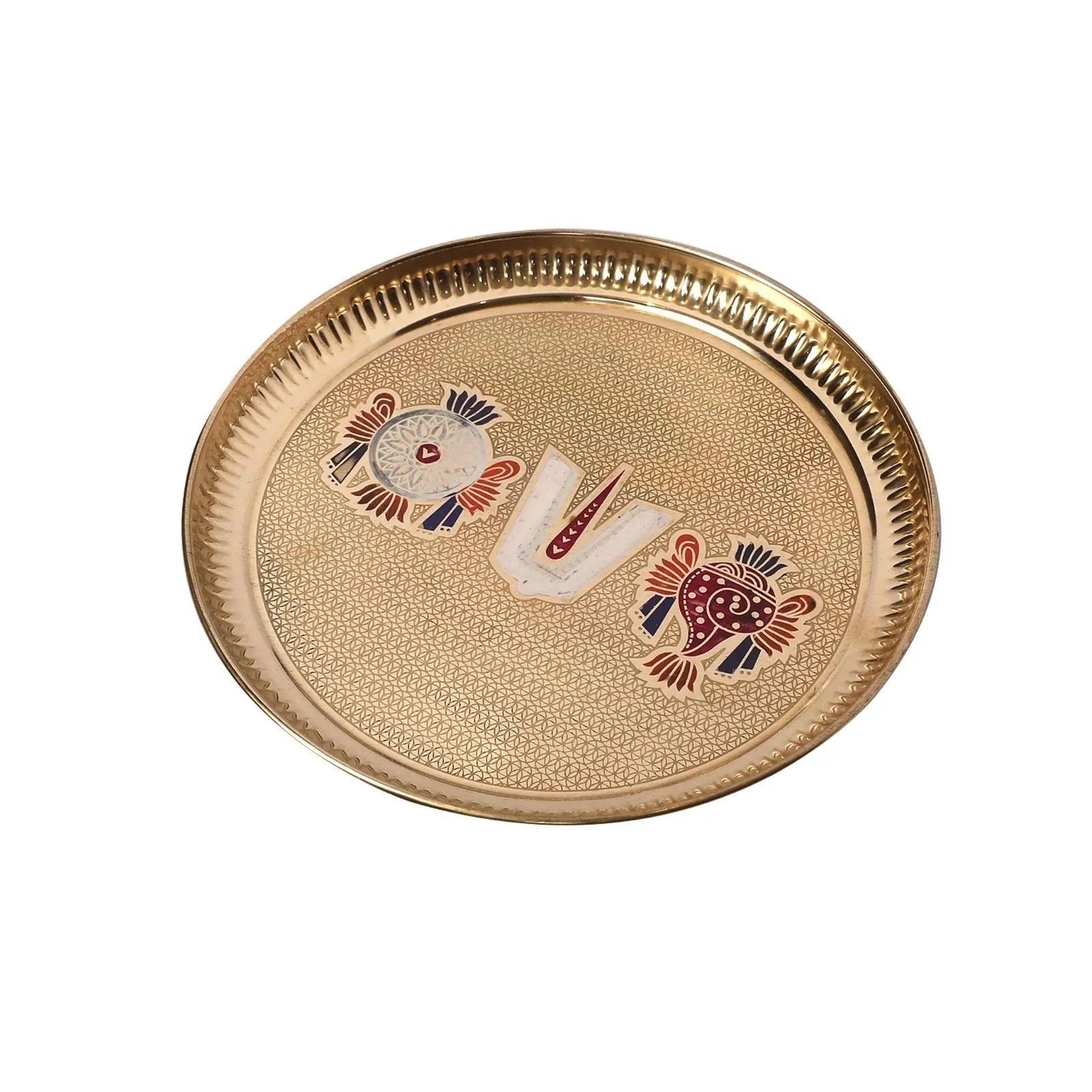 Brass Shanku Chakra Nama Decor Plate