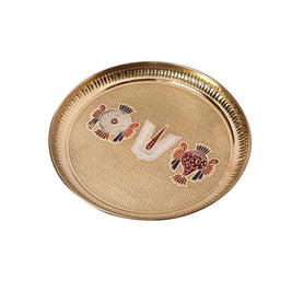 Brass Shanku Chakra Nama Decor Plate