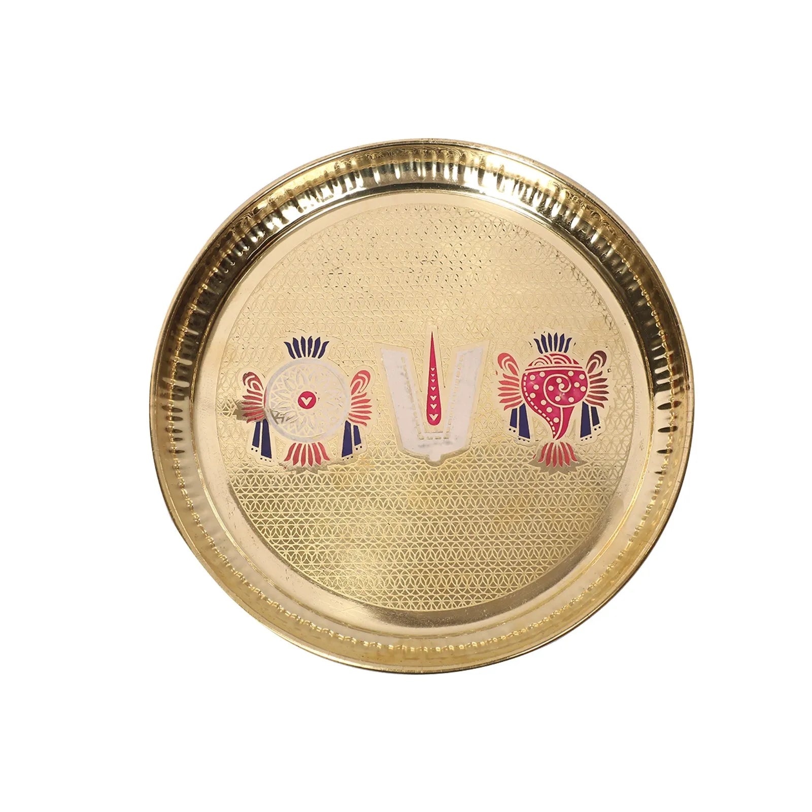 Brass Shanku Chakra Nama Printed Plate