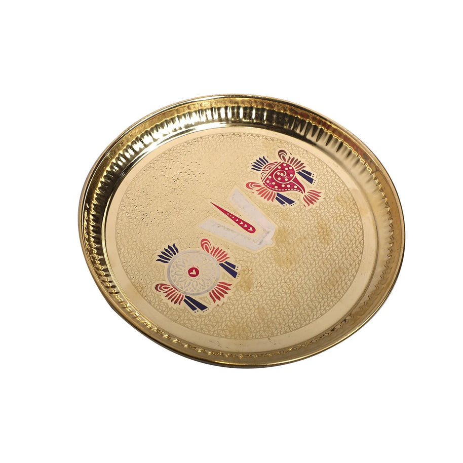 Brass Shanku Chakra Nama Printed Plate