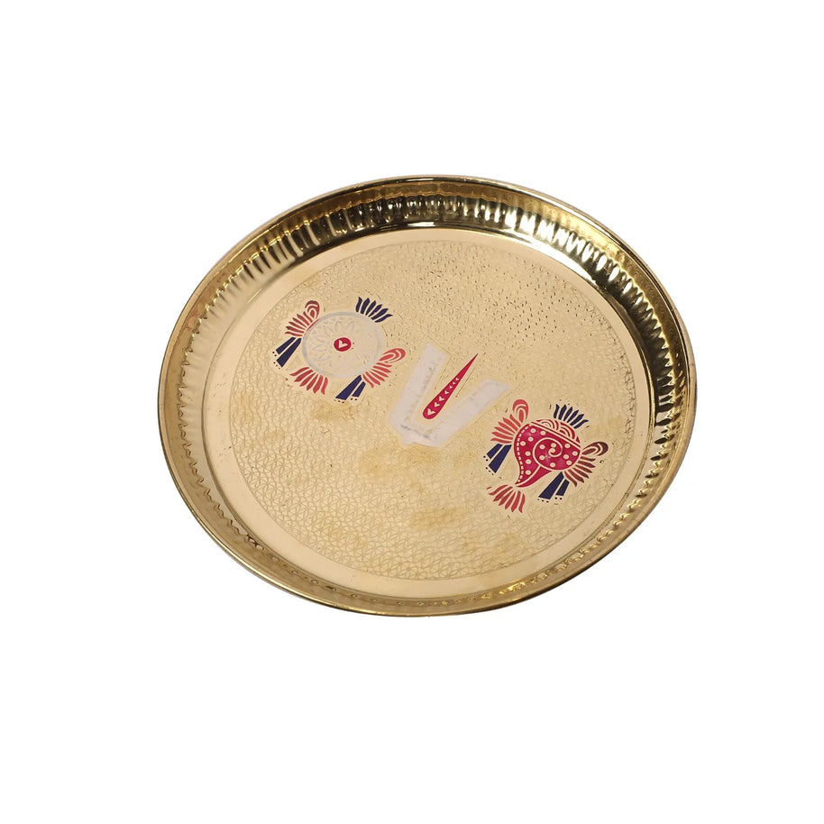 Brass Shanku Chakra Nama Printed Plate