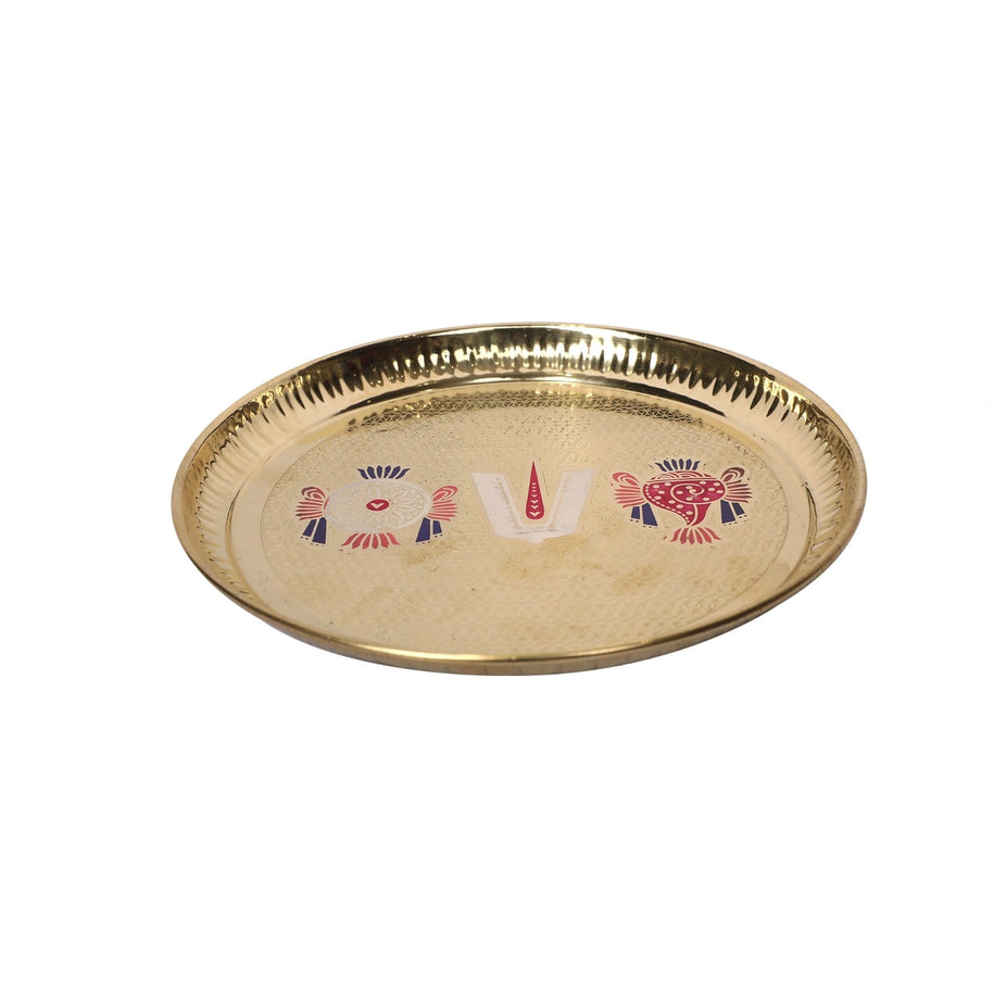 Brass Shanku Chakra Nama Printed Plate