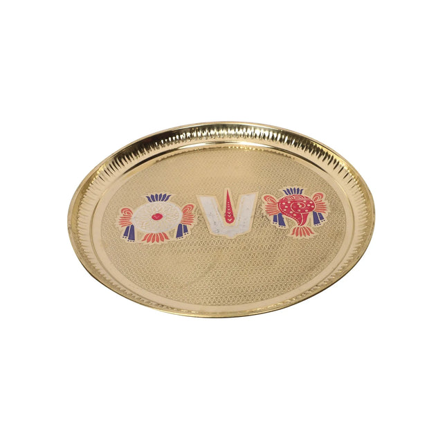 Brass Shanku Chakra Nama Wall Plate
