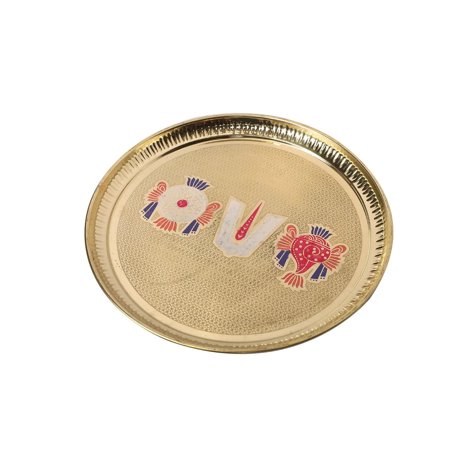 Brass Shanku Chakra Nama Wall Plate