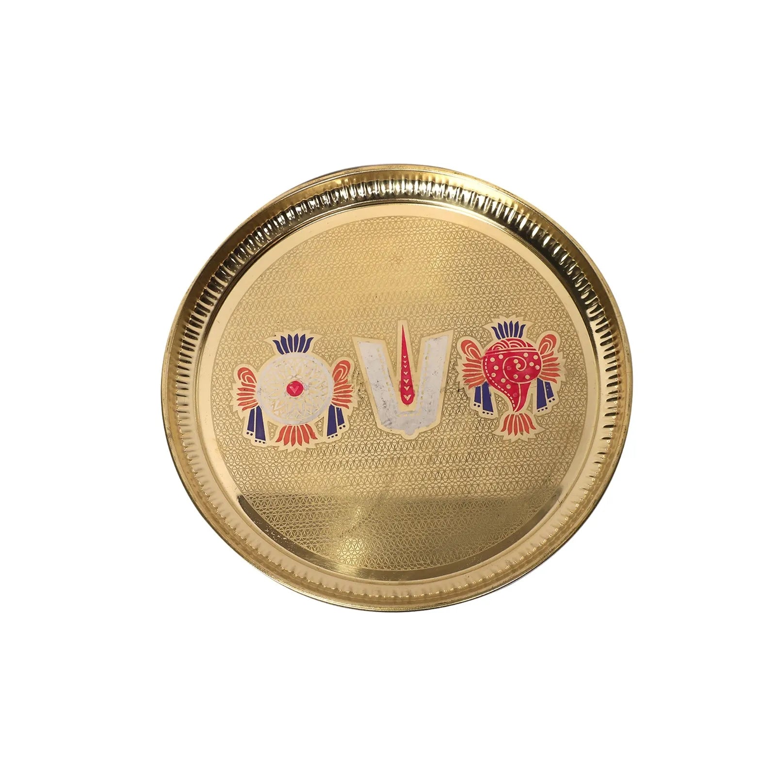 Brass Shanku Chakra Nama Wall Plate