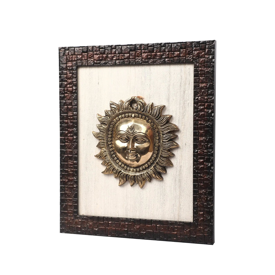 Brass Sun Wall Hanging With Frame