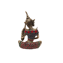 Brass Thai Musical Lady With Stone Work