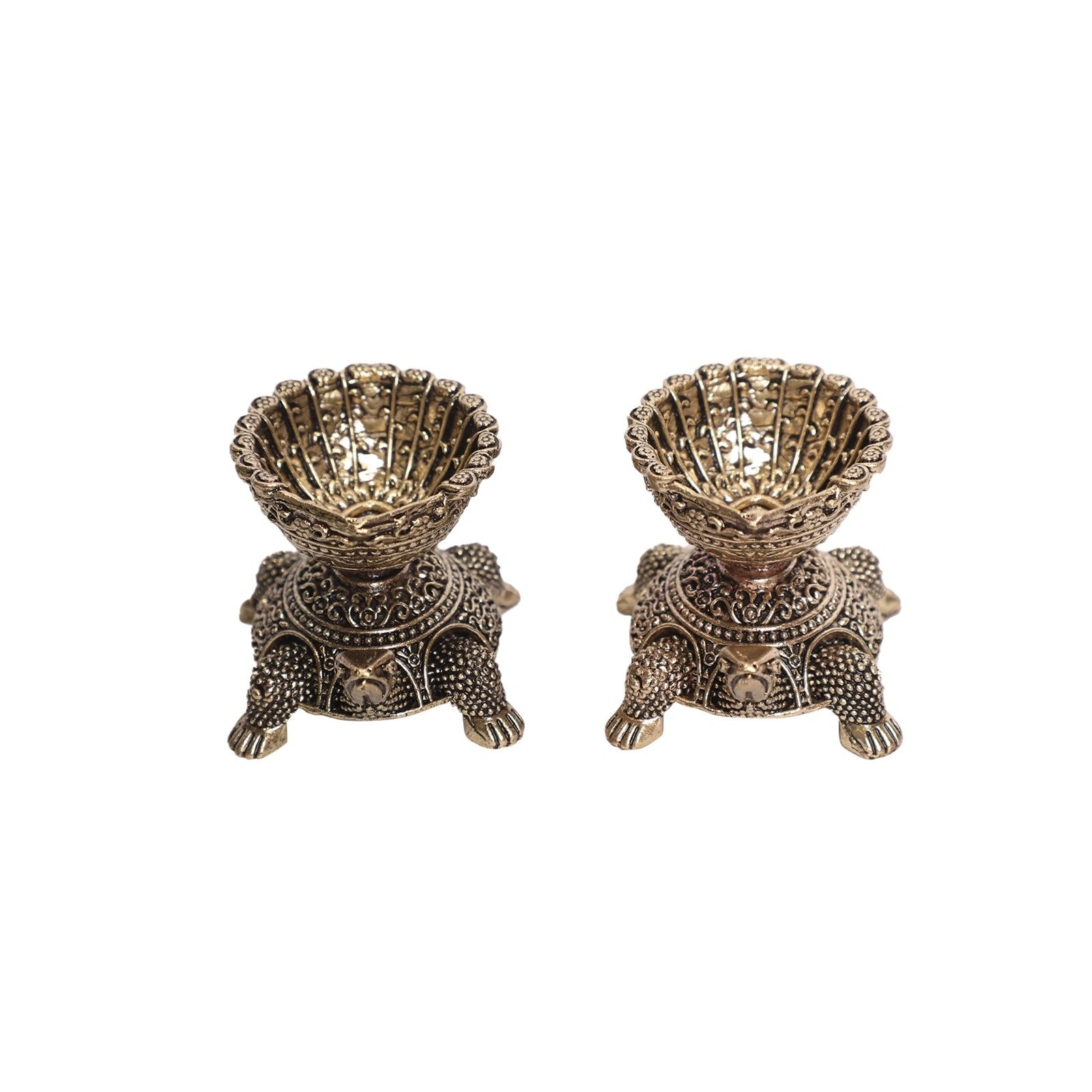 Brass Tortoise Deepak Set Of 2