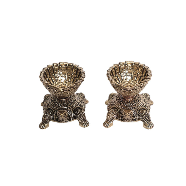 Brass Tortoise Deepak Set Of 2