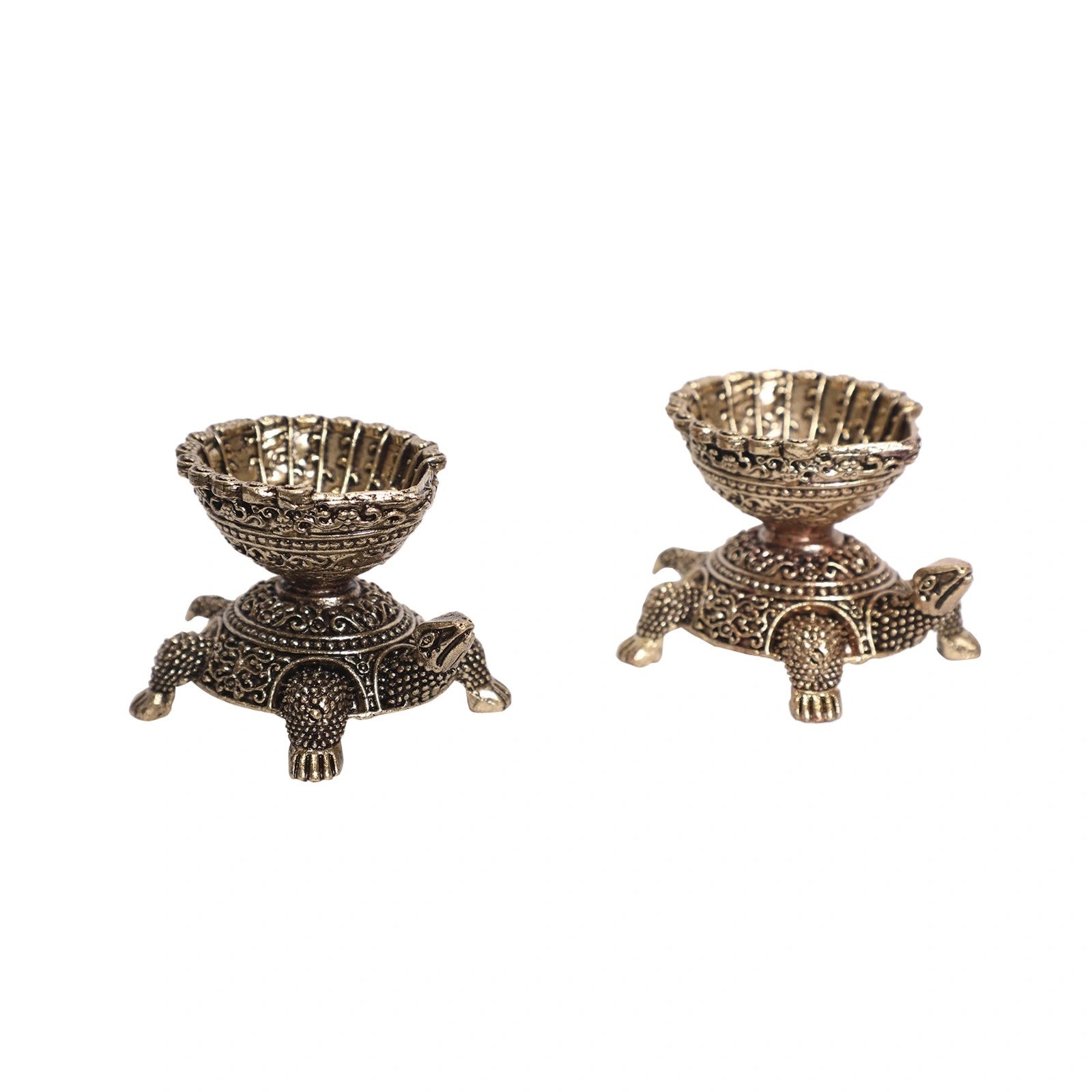 Brass Tortoise Deepak Set Of 2