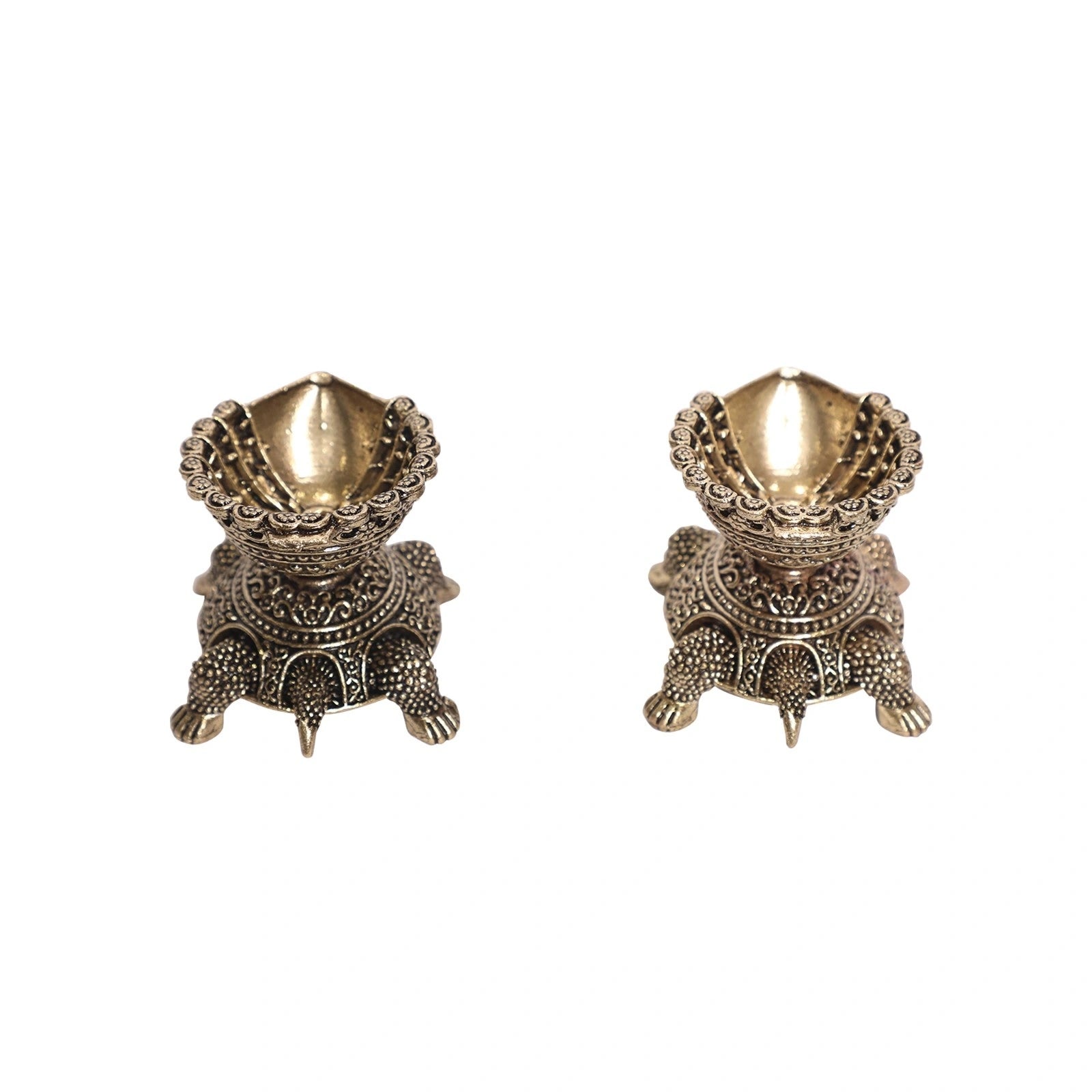 Brass Tortoise Deepak Set Of 2