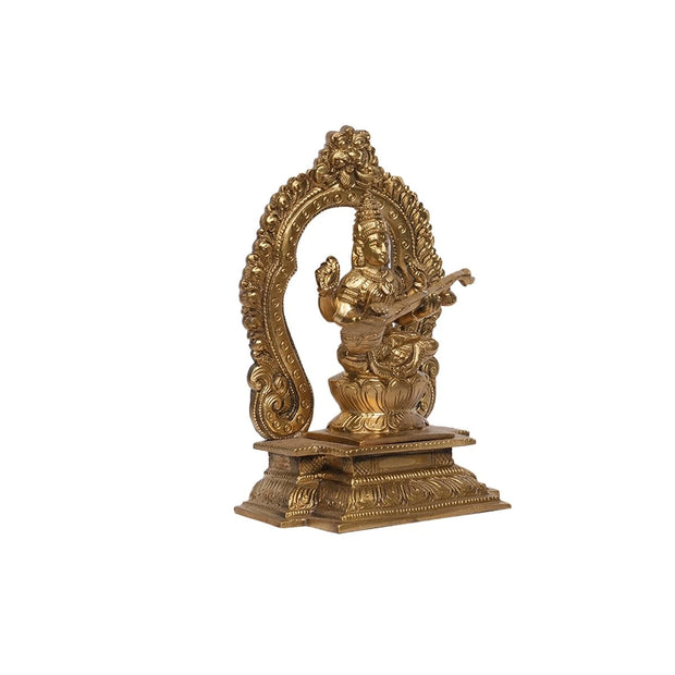 Antique Finish Bronze Saraswati Idol