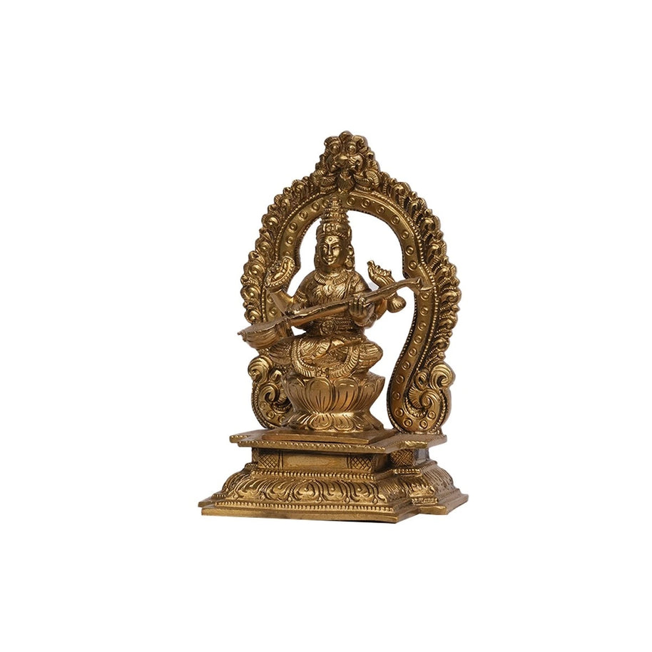 Traditional Bronze Saraswati Idol